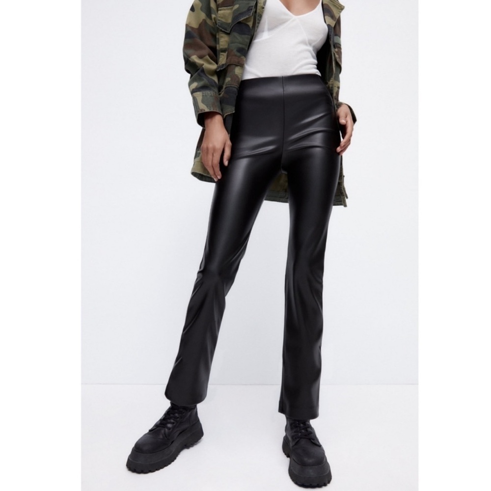 Zara faux leather pants size XL in black faux leather leggings